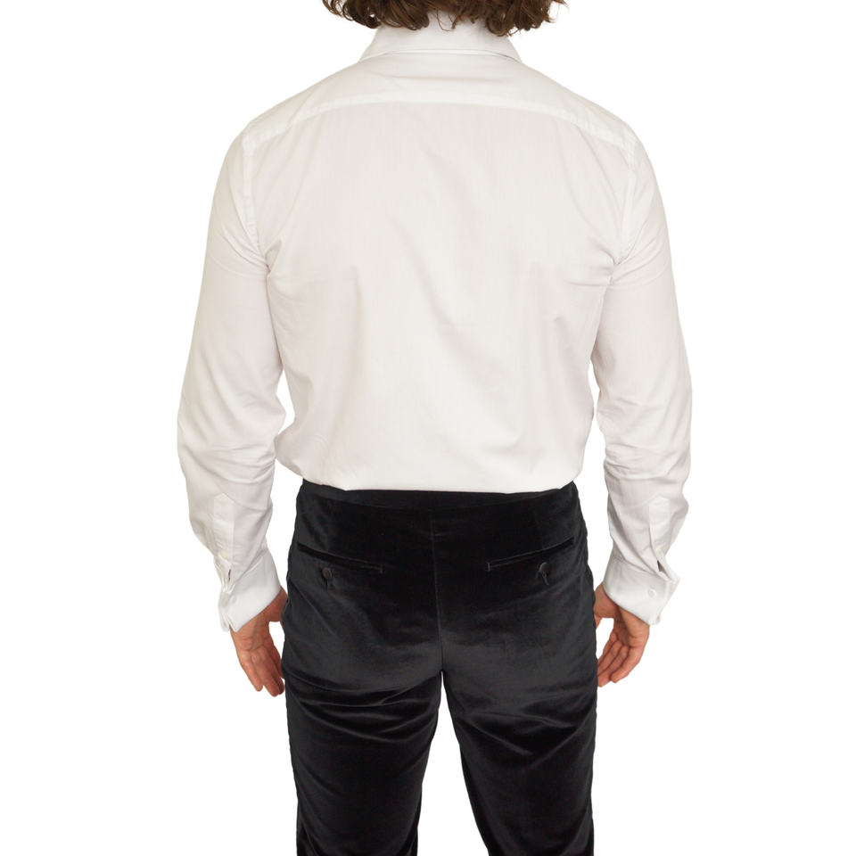 Herren Suitsupply Smoking Hemd Ägyptische Baumwolle Weiß Slim Fit Größe