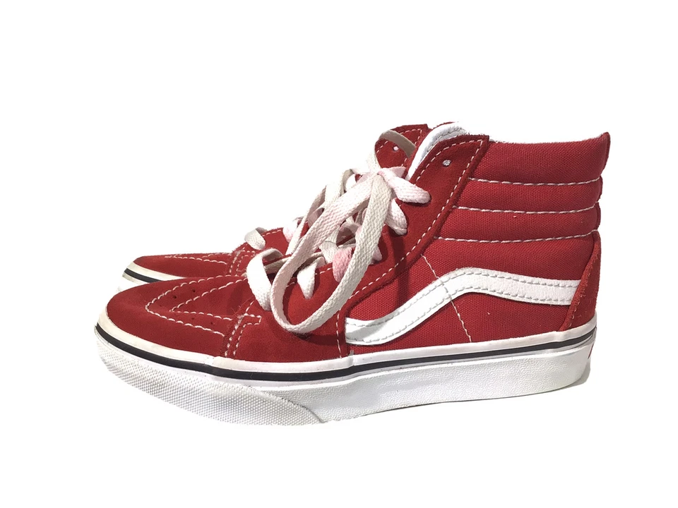 Van’s Off The Wall 高帮鞋 儿童 13.5 码 红色滑板鞋 — 第 2/4 张图片