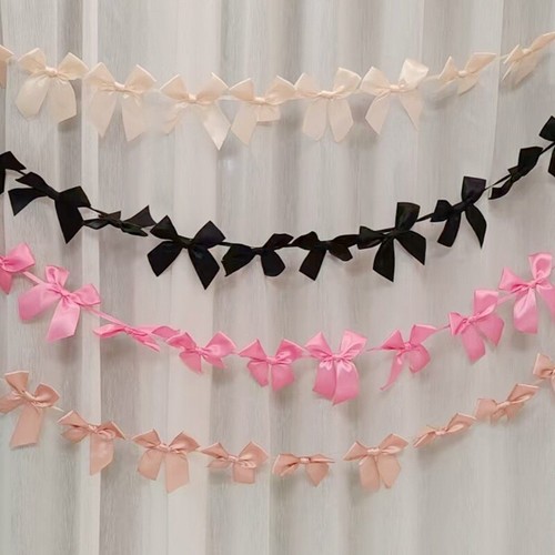 Ribbon Bow Wall Hanging Flags Decor Garland Photography Backdrop Props Party UK - Picture 3 of 16
