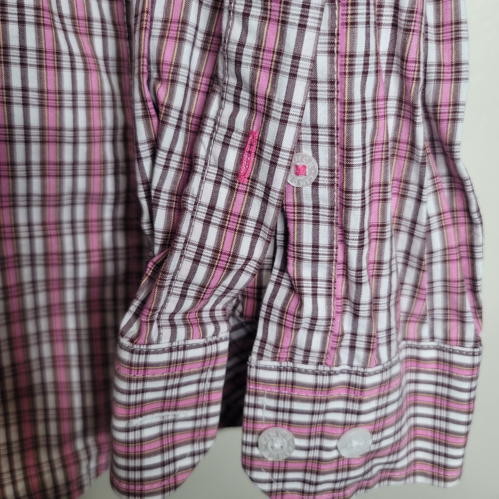 Cinch  Men's Pink Plaid Shirt Size XL Cotton Butt… - image 5