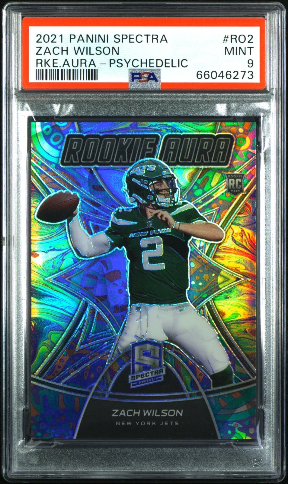 Zach Wilson Panini Spectra Rookie Aura #RO2 Psychedelic
