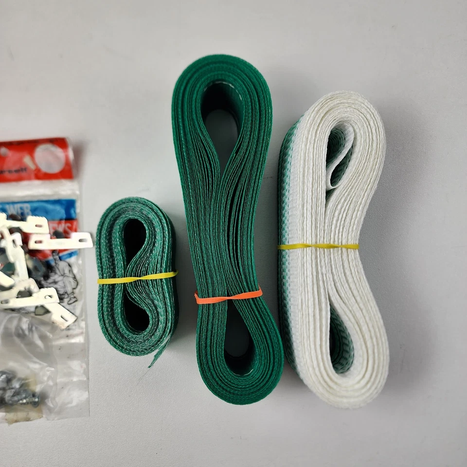 Kit de re-web vintage para muebles de césped NOS tornillos verdes soportes Foto 2 de 4