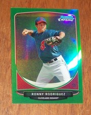 2013Bowman Chrome Cleveland Indians Ronny Rodriguez Green Prizm Mini Card