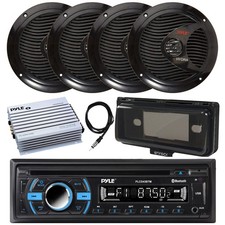 Pyle Marine CD Receiver, Amp, Cover, Antenna, 4x 6.5" 150W Speakers
