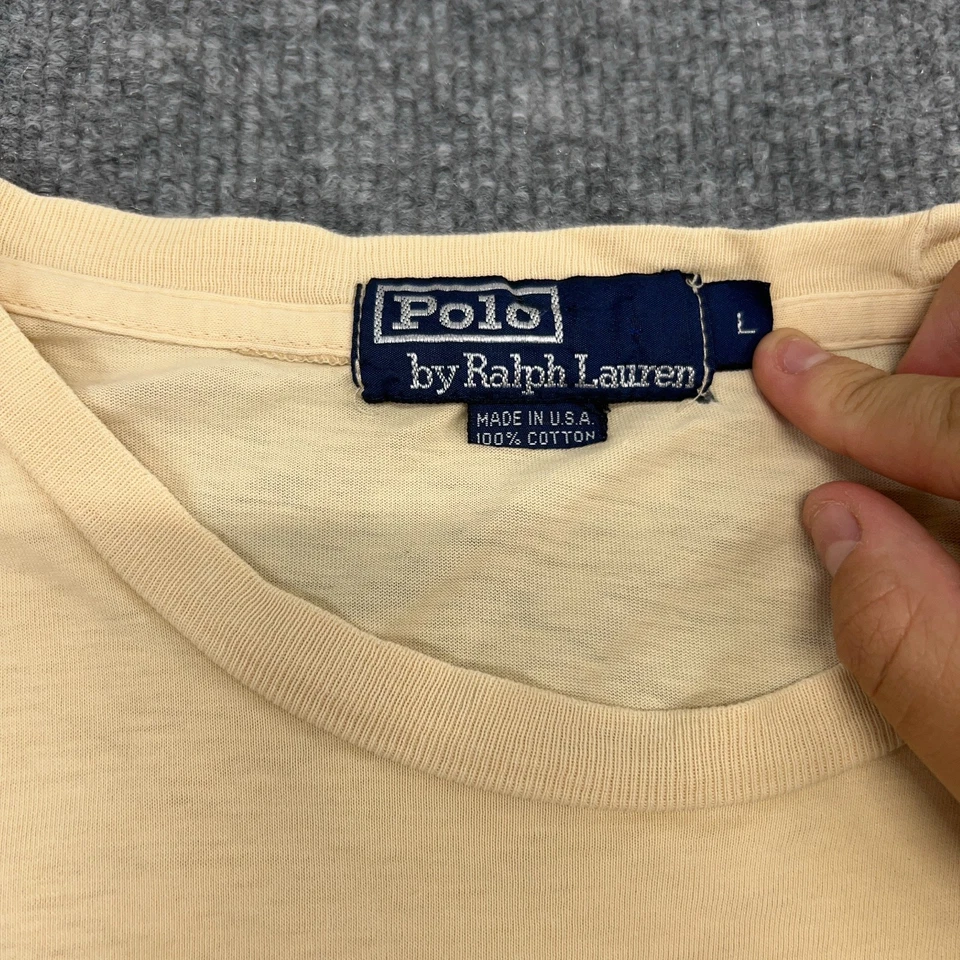 Vintage Ralph Lauren Polo Sportsman Shirt Mens L Made in USA Single Stitch 90s - Image 3 of 4