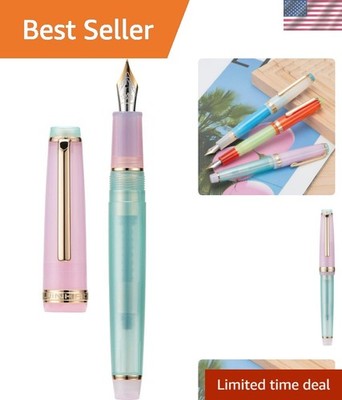Jinhao 82 Acrylic Fountain Pen, Iridium Extra Fine Nib with Ink Converter, Mo...