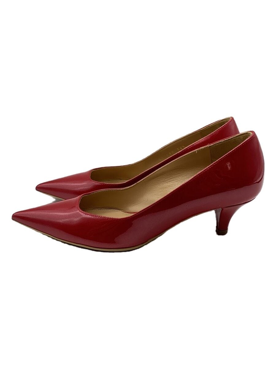 Sergio Rossi Red Leather Pumps Size 34.5 Elegant Heels