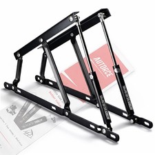 2X 1200N Bed Lift Hinge Mechanism Set, Gas Struts 360mm Storage Gas Strut M8 Eye