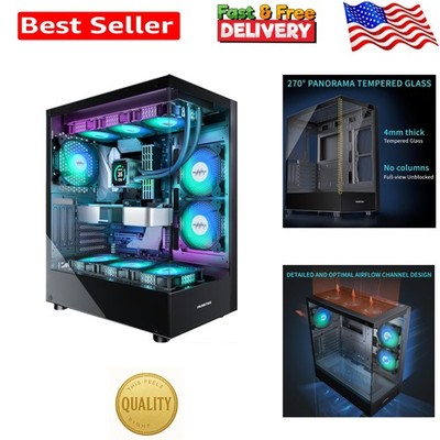 Mid Tower ATX Gaming PC Case with 6 ARGB Fans & Dual Tempered Glass - Black K2