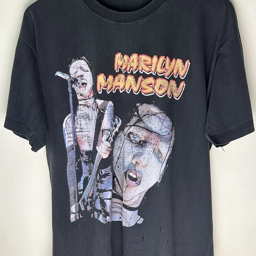 Marilyn Manson 90's Band Classic Style Black Unisex T-shirt Reprint WA0415 - Picture 1 of 3