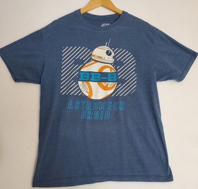 Star Wars Mens T Shirt BB-8 Droid Robot Blue Short Sleeve Large Movies