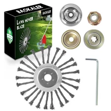 Steel Wire Weeding Grass Trimmer Head Weed Rotating Wheel Brush With Adapter Kit