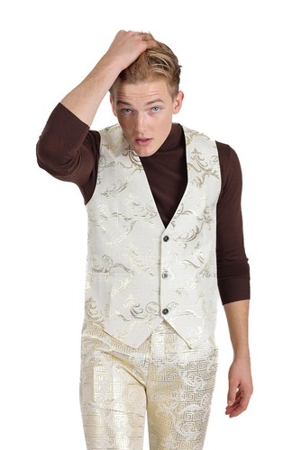 Barabas Men's Greek Key Pattern Floral Print Luxury Dress Vest 2VP3102 - 第 10/54 張圖片