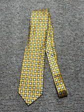 Ermenegildo Zegna Yellow Geometric Square Mosaic Silk / Italian
