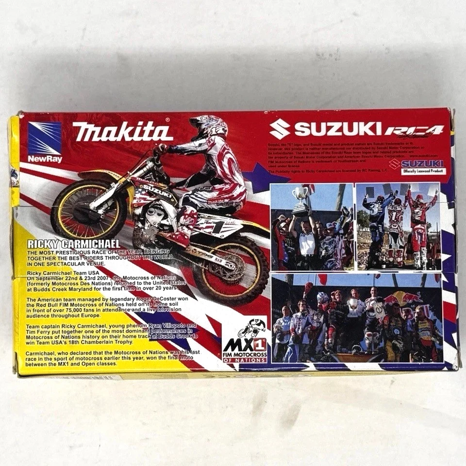 Ricky Carmichael New Ray 1:12 scale Motocross of Nations 2007 Diecast New Rare - Image 2 of 4