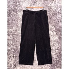 Uniqlo x Ines De La Fressange Pants 12 Womens Black Velvet Relax Straight
