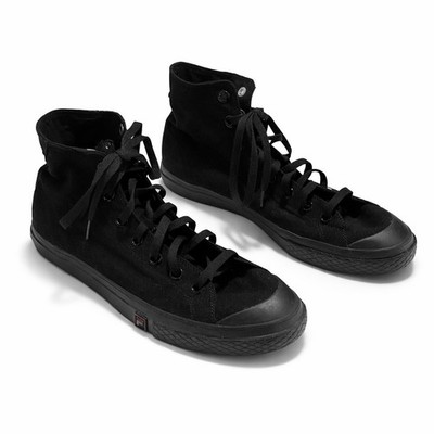Fila Mens Black Canvas High Top Sneakers 1CM01608-001 Monochrome Shoes Size 10
