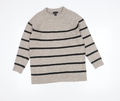New Look Pullover Pulli beige gestreift, S, Damen