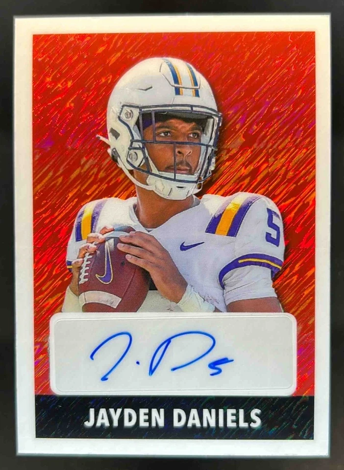 Leaf Collective Jayden Daniels 1948 2024 automático radiocontrol brillante rojo novato #1/1 Tigres