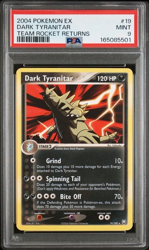 Dark Tyranitar graded PSA 9 for sale on eBay