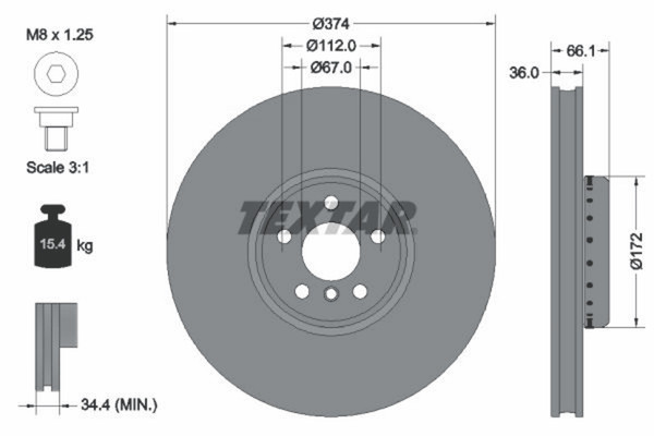 Bremsscheibe Vorderachse Rechts FüR BMW 2 Coupe 3 4 Gran 5 Touring 6 Turismo 7-image