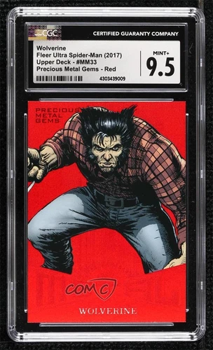 2017 Fleer Ultra Marvel Spider-Man Metal PMG Red 73/99 Wolverine CGC 9.5 0cd1