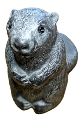 Vintage Wolf Original Biber Figur Hand Made in Canada Fossil Stein Skulptur