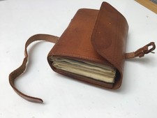 Vintage Leather Fly Wallet Case With Mixed Trout & Salmon Flies Fishing Tackle