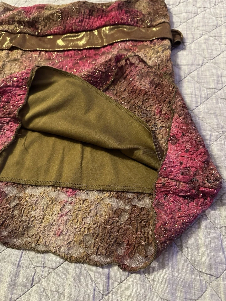 Vintage Vanity Tube Top Babydoll Textured Sequins Whimsigoth Y2K Fairy Crinkle M - Image 3 of 4