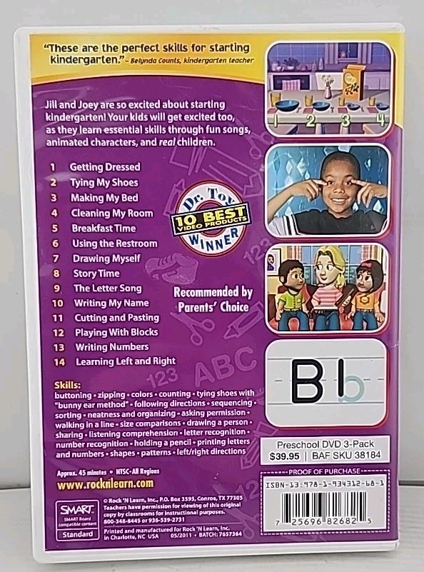 Getting Ready For Kindergarten DVD Rock N Learn Ages 3-5 45 min | eBay