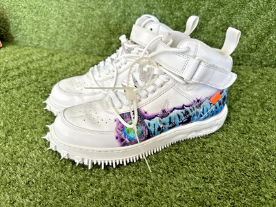 🔥🎨👑 NIKE AIR FORCE 1 MID x OFF‑WHITE “GRAFFITI WHITE” — SIZE
