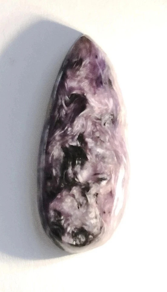 Natural Charoite Pendant 33 X 14 X Top Drillied-GORGEOUS SWIRLING COLOR~cdetails - Image 2 of 4