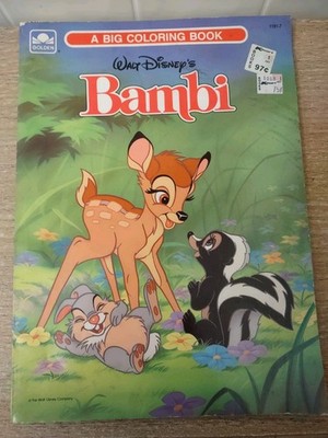 Golden Big Color Walt Disney Bambi Coloring Book VTG 1986 READ NOTES Unused 