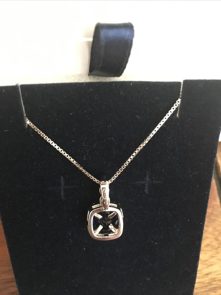 girocollo in argento 925 con pietra blu e zirconi bluespirit - Immagine 2 di 4