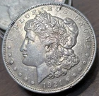 1921 D Morgan Silver Dollar About Uncirculated AU