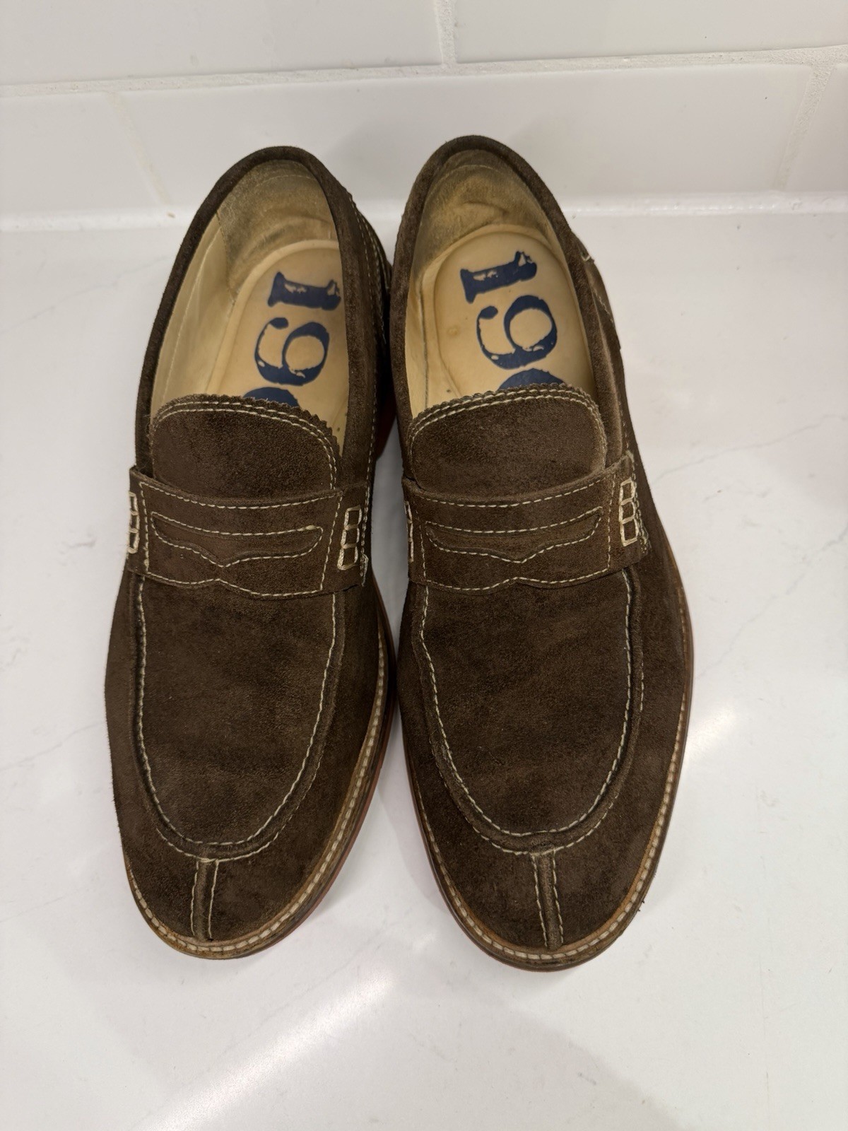 Mocasín de gamuza para hombre 1901 zapatos de vestir sin cordones talla 10 mediano