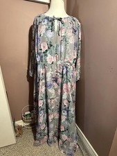 Torrid Chiffon Front Tie Tea Length Dress Harmonic Floral Womens Size 3X
