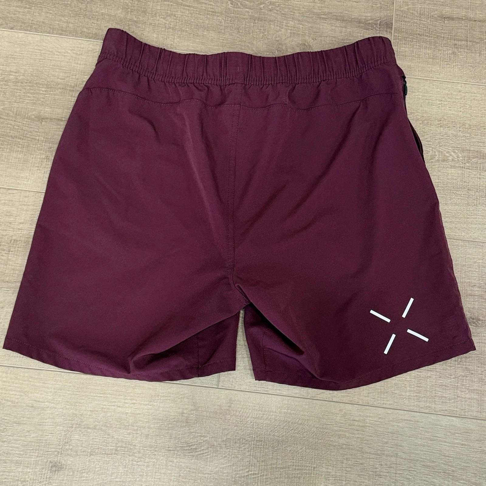 Ten Thousand Foundation Shorts Men Sz Large Burgundy Athletic 7" Inseam Unlined
