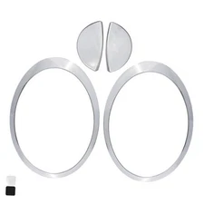 Headlight Trim Ring with Headlight Washer Cover Flap Compatible with Chrome
