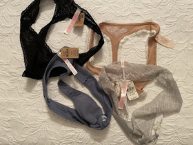 Victoria Secret Panties lot X 4 Thong New with tag size Medium lace & cotton NWT