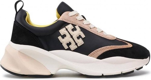 Authentic Tory Burch Women's Good Luck Trainer Sneakers, Black/Cream/ 9.5 M.