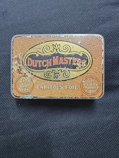 Vintage Dutch Masters Empty Cigar Tin Box Antique Collectible Tobacco Advertise