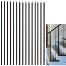 15 Pcs Wrought Iron Balusters,1/2" X 44" Straight Hollow Iron Baluster for Stair