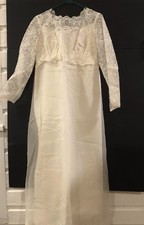 VTG 1940s/50s Ivory Lace  Sheer Homemade Wedding Dress