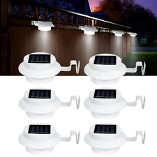 LED Solar Gutter Lights Outdoor Garden Wall Front Door Fence Deck Lighting Lamps