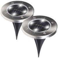 Lunartec 2Er-Set Solar-Bodenleuchte-Gartenstrahler Mit Erdspieß, 200 Lm, IP44