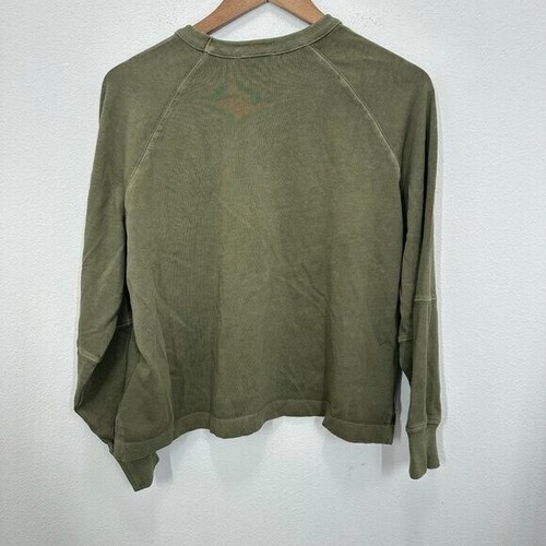 T-shirt donna Madewell taglia small verde oliva relaxed manica lunga nuova con etichetta **DIFETTOSA** - Foto 2 di 8