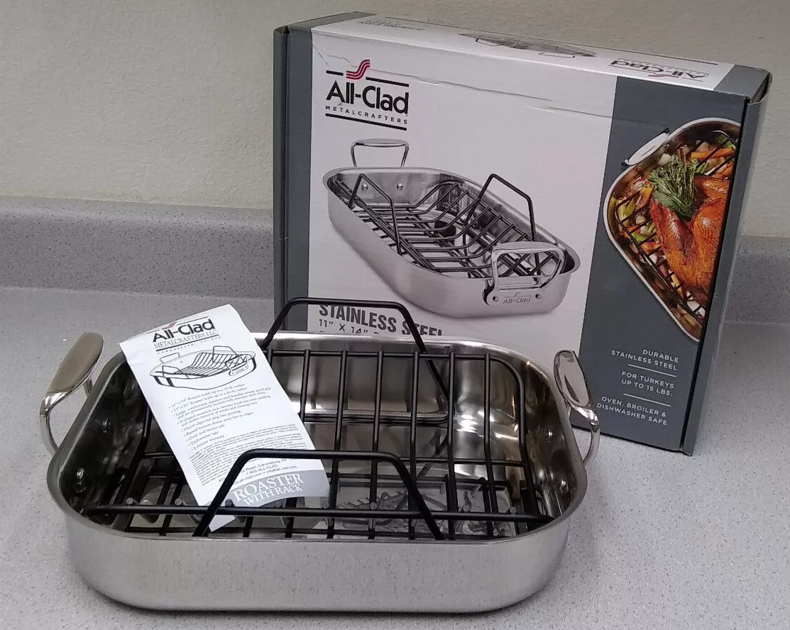 All-Clad Stainless Steel Roaster with Nonstick Rack, 11 x 14