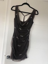 Lipsy Sequin Bodycon Low Back Dress Size 8