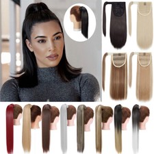 14in Real as Human Clip In Ponytail Short Hair Extensions Wrap Around Pony Tail